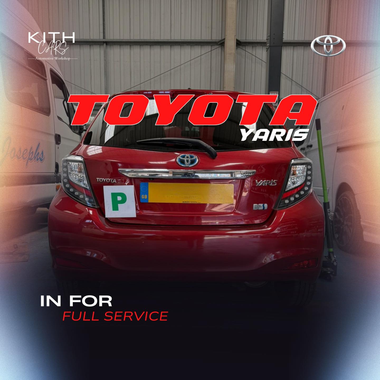 Toyota Yaris in for a full service at KITH Cars Garage & Bodyworks, Hackbridge