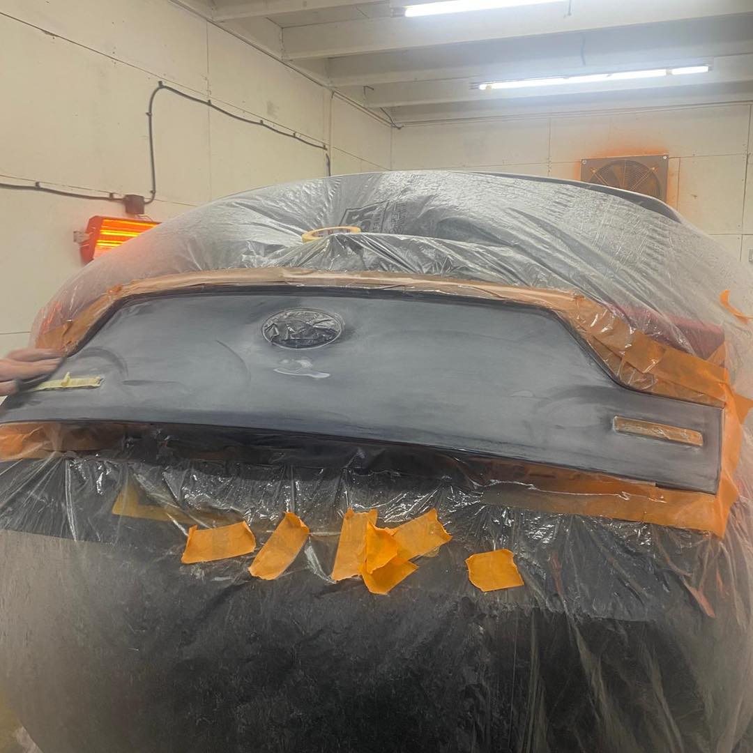 KITHCARS paint booth — bodywork preparation in progress