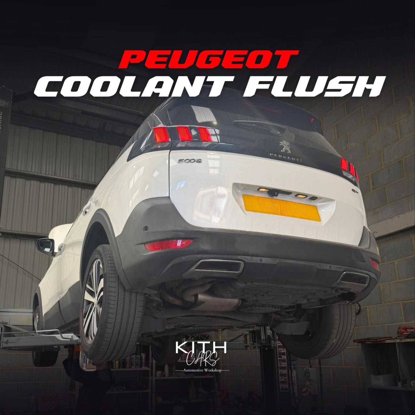 Peugeot coolant flush in KITHCARS workshop